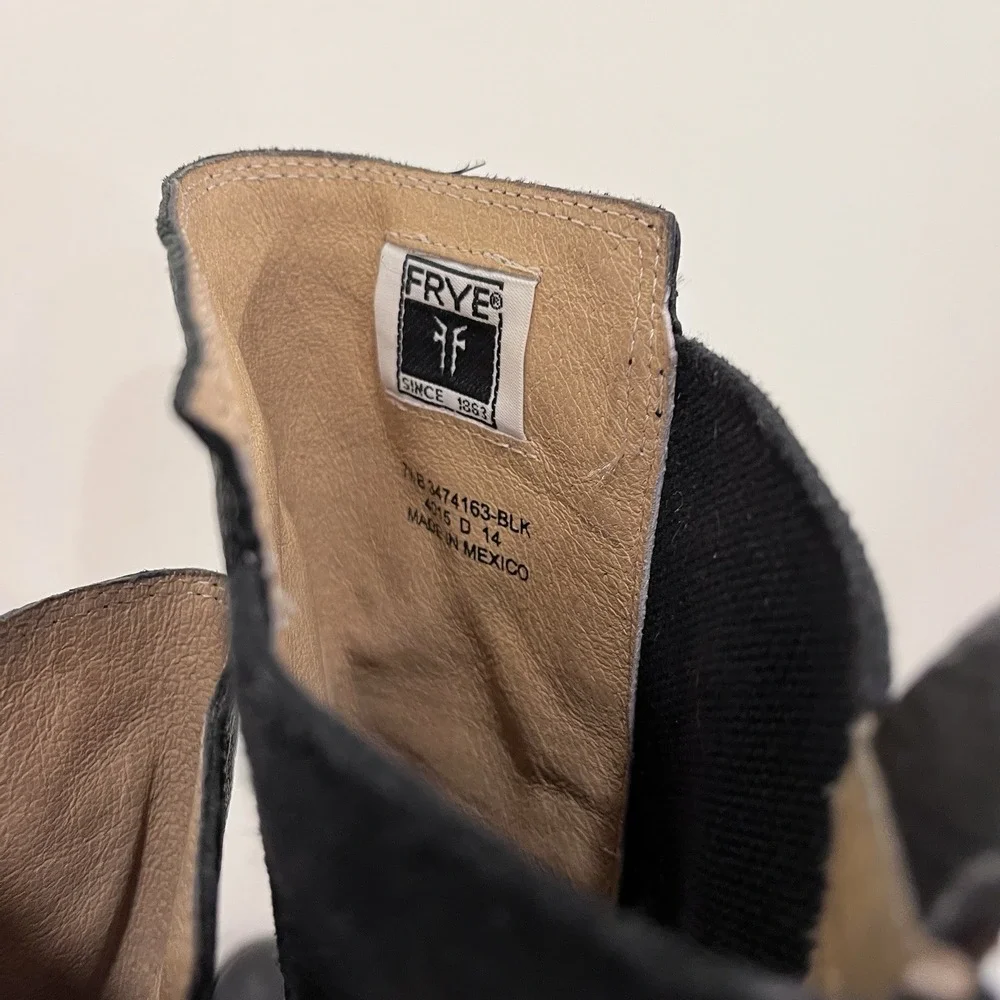 Frye Black Leather Knee High Riding Boots‎ Zip Closure Round Toe Women's 7.5 B